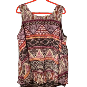 Cato Sleeveless Mixed Print Blouse